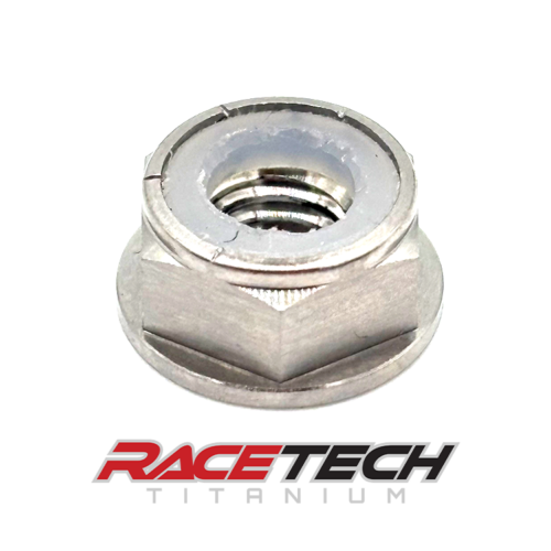 Titanium M6 x 1.0 Nylock Hex Head Flange Nut, RT60693-N1