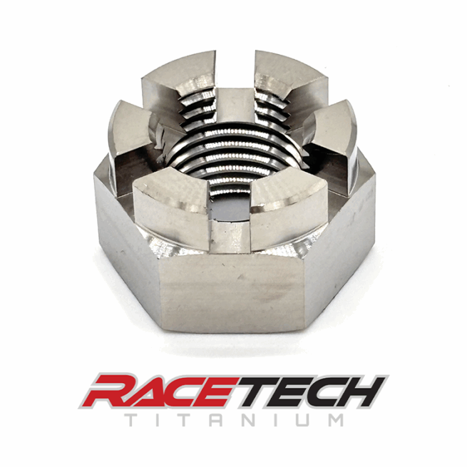RT65079-N0, Titanium M14x1.5 Hex Castle Nut