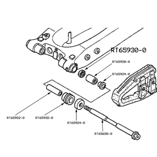 Honda TRX450 Swingarm Pivot Seal Diagram, RT65930-0