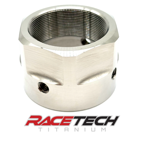 Titanium M38x1.0 Hex Head Flange Nut (M6x1.0 Lock Holes), RT66522-N0