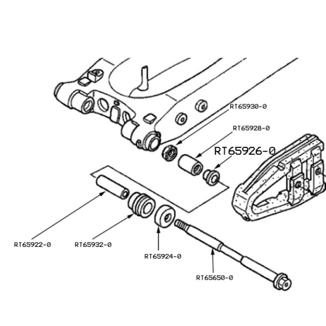 Honda TRX450 Swingarm Pivot Thrust Bushing Diagram, RT65926-0