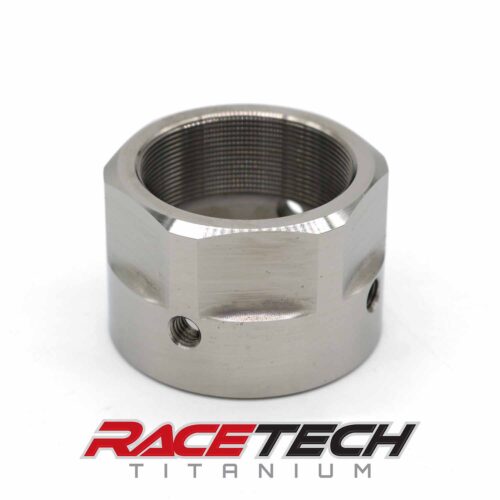 Titanium M38x1.0 Hex Head Flange Nut (M6x1.0 Lock Holes)