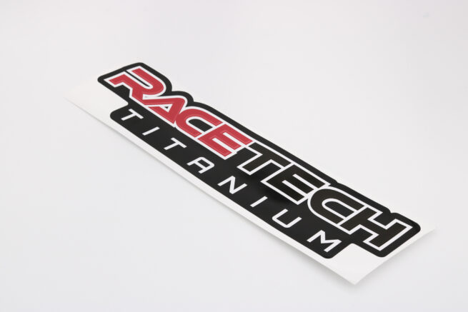 RaceTech Titanium Sticker / Decal Black Background Medium Sized