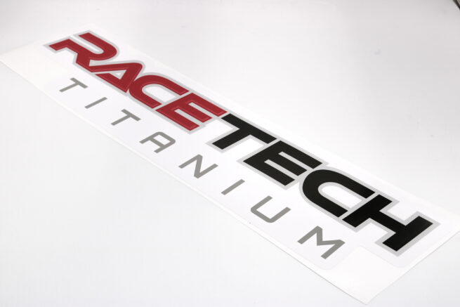 RaceTech Titanium Sticker / Decal White Background Medium Sized